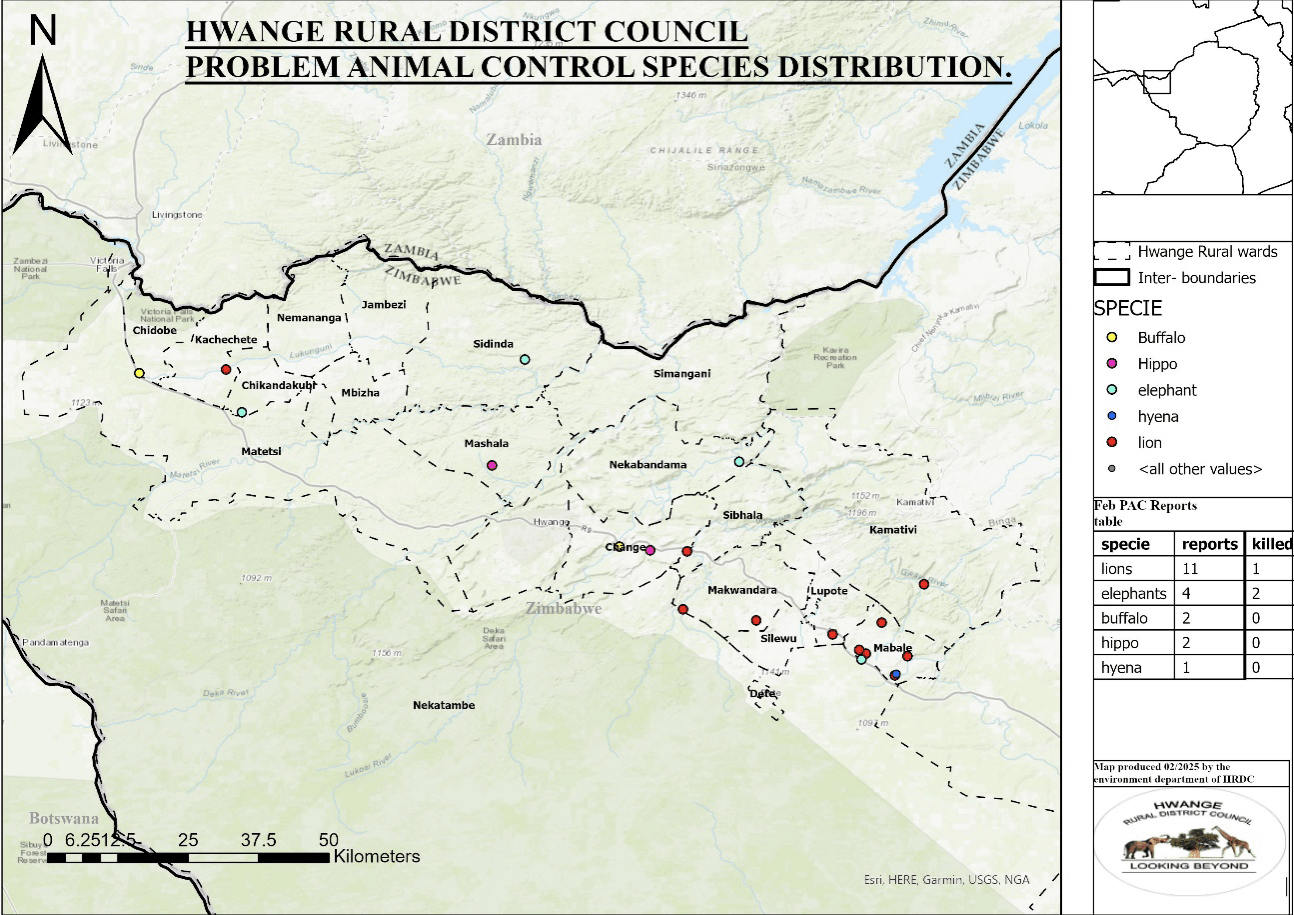 A map of the Hwange area.