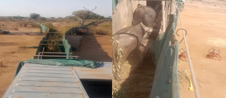 Two images showing infrastructure at the conservancy.